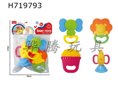 H719793 - 4-piece cartoon puzzle toy for soothing baby gums