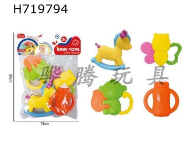H719794 - 4-piece cartoon puzzle toy for soothing baby gums
