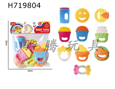 H719804 - 10 piece cartoon puzzle toy for soothing baby gums
