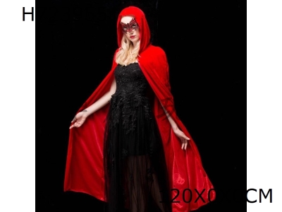 H723955 - Dense velvet hooded cape