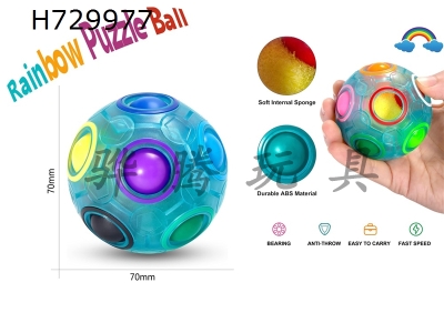 H729977 - Blue luminous magic rainbow ball decompression puzzle toy