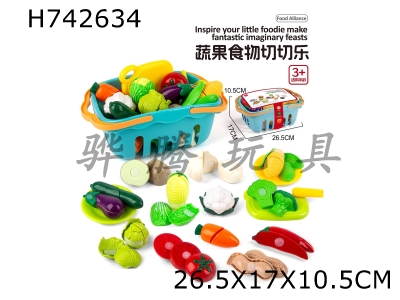 H742634 - Simulated Fruits and Vegetables in a Joyful Basket