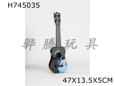 H745035 - 17 inch simulation guitar four string ukulele (nylon string) cartoon black