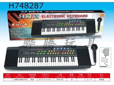 H748287 - 54 key multifunctional electronic keyboard (with microphone, plug in)