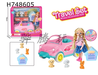 H748605 - 6-inch Barbie car set (lighting and music)