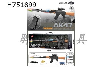 H751899 - 7.4V high-speed linkage - AK47 automatic hand sniper rifle (classic model) with light silencer