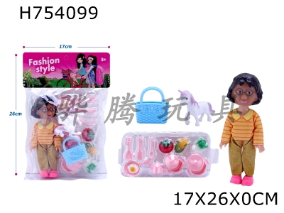 H754099 - High end 6-inch solid deformation tester doll with plastic pony, handbag, corn blister accessories