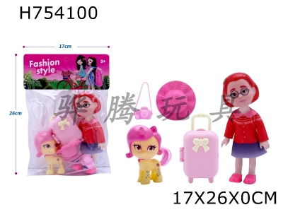 H754100 - High end 6-inch solid deformation tester doll strap with vinyl fruit horse, camera, luggage, hat accessories