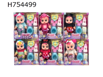 H754499 - 10 inch vinyl 6 Mickey series crying dolls with tear function and IC four tone 6 mixed models