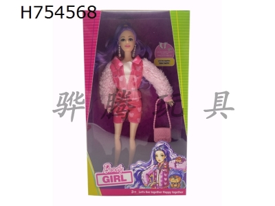 H754568 - Meitai version 11.5-inch 12 joint solid pink fur jacket, celebrity Barbie earrings, handbag. Both hands and feet are big feet, and big feet are not ordinary bodies