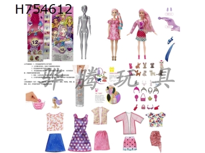 H754612 - Season 12 High end Surprise Fruit Combination Crystal 11.5-inch Solid Body Color Changing Water Soaking Barbie The doll has a fruity aroma. Pair with 2 sets of fruit themed summer and winter clothing