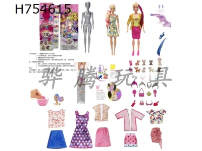 H754615 - Season 12 High end Surprise Fruit Combination Crystal 11.5-inch Solid Body Color Changing Water Soaking Barbie The doll has a fruity aroma. Pair with 2 sets of fruit themed summer and winter clothing