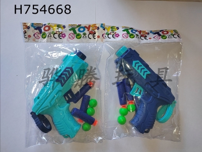 H754668 - Dual function switching of suction cup soft spring/ping pong gun (2 color mixed, 3 soft spring/ping pong)