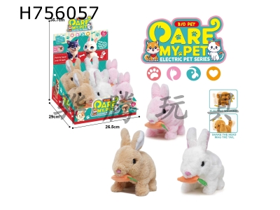 H756057 - Electric plush walking rabbit bites radish