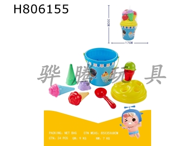 H806155 - 11 piece ice cream bucket set