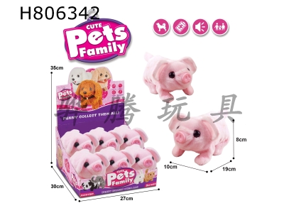 H806342 - Electric plush pink pigs (6 per display box)