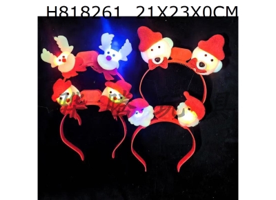 H818261 - Luminous Christmas plush headband/mixed color design