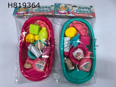 H819364 - 13 piece set of doll bath (2-color mixed)