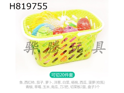 H819755 - Fruit and vegetable play at home 20 piece set -1 mesh bag basket pack